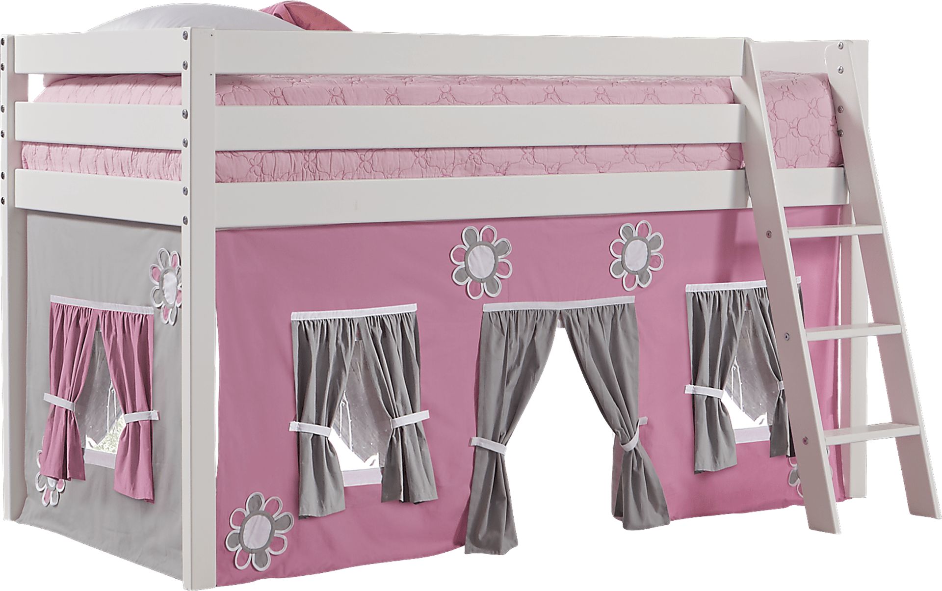 Pink Cottage White Jr. Tent Loft Bed - Image 1