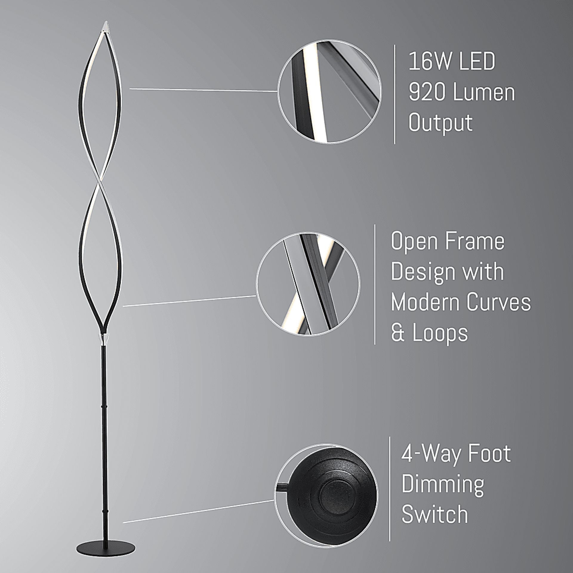 Pinnacle Point Black Floor Lamp - Image 5