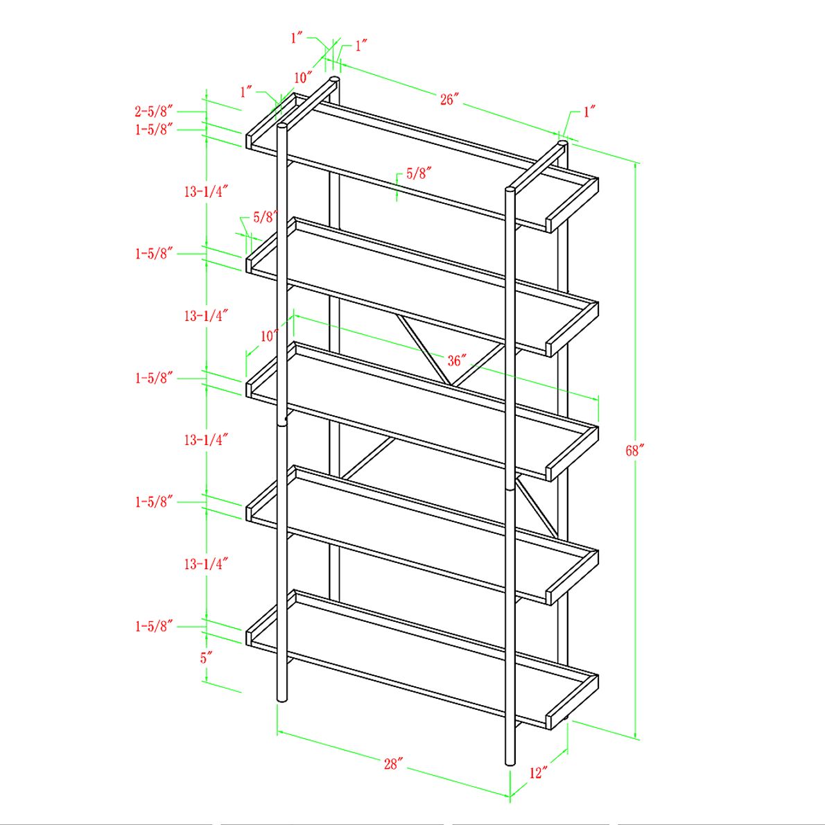 Piper Gray Bookcase