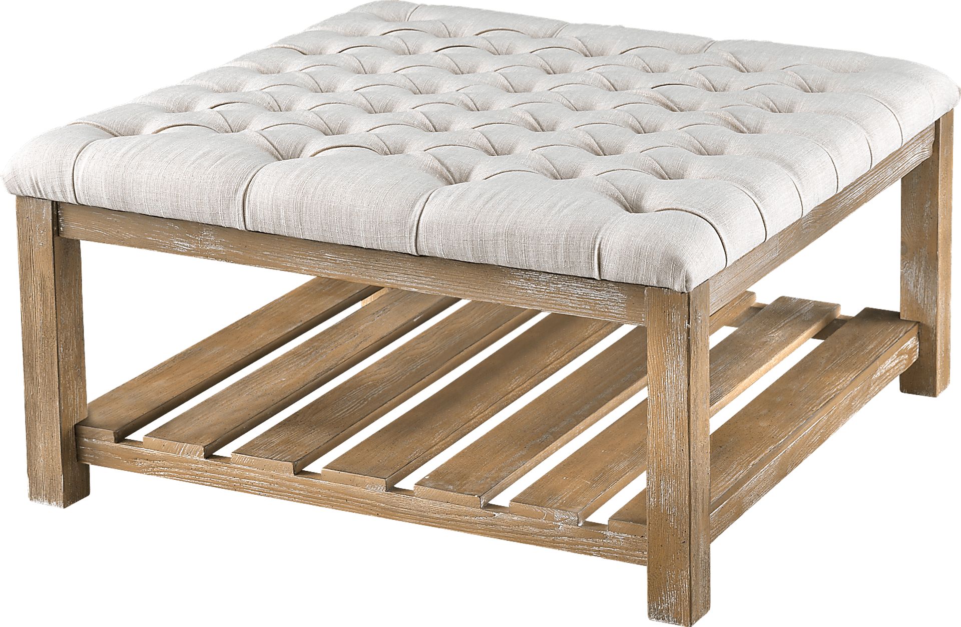 Pipestone Cream Cocktail Ottoman - Image 1