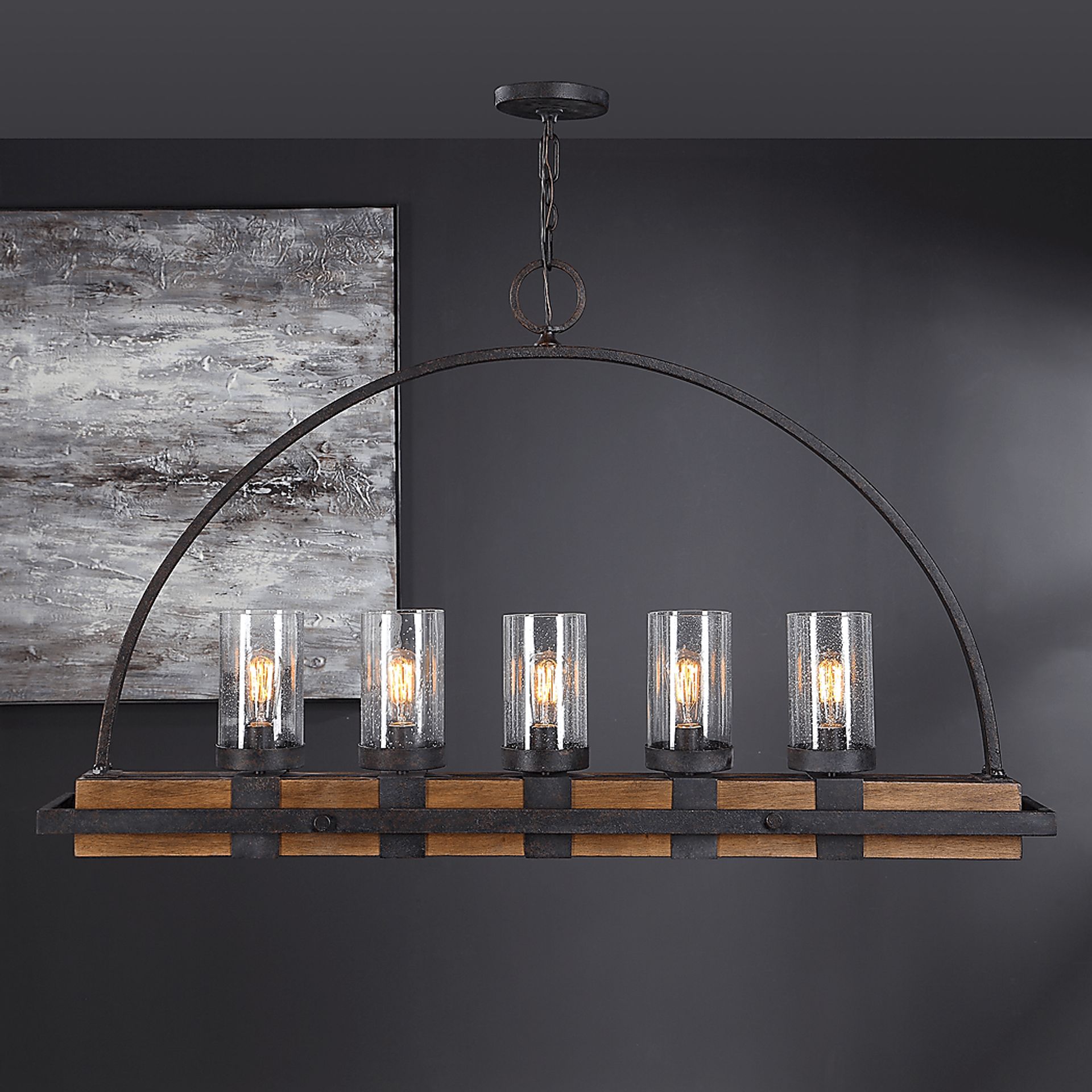 Piping Rock Bronze Chandelier - Image 7