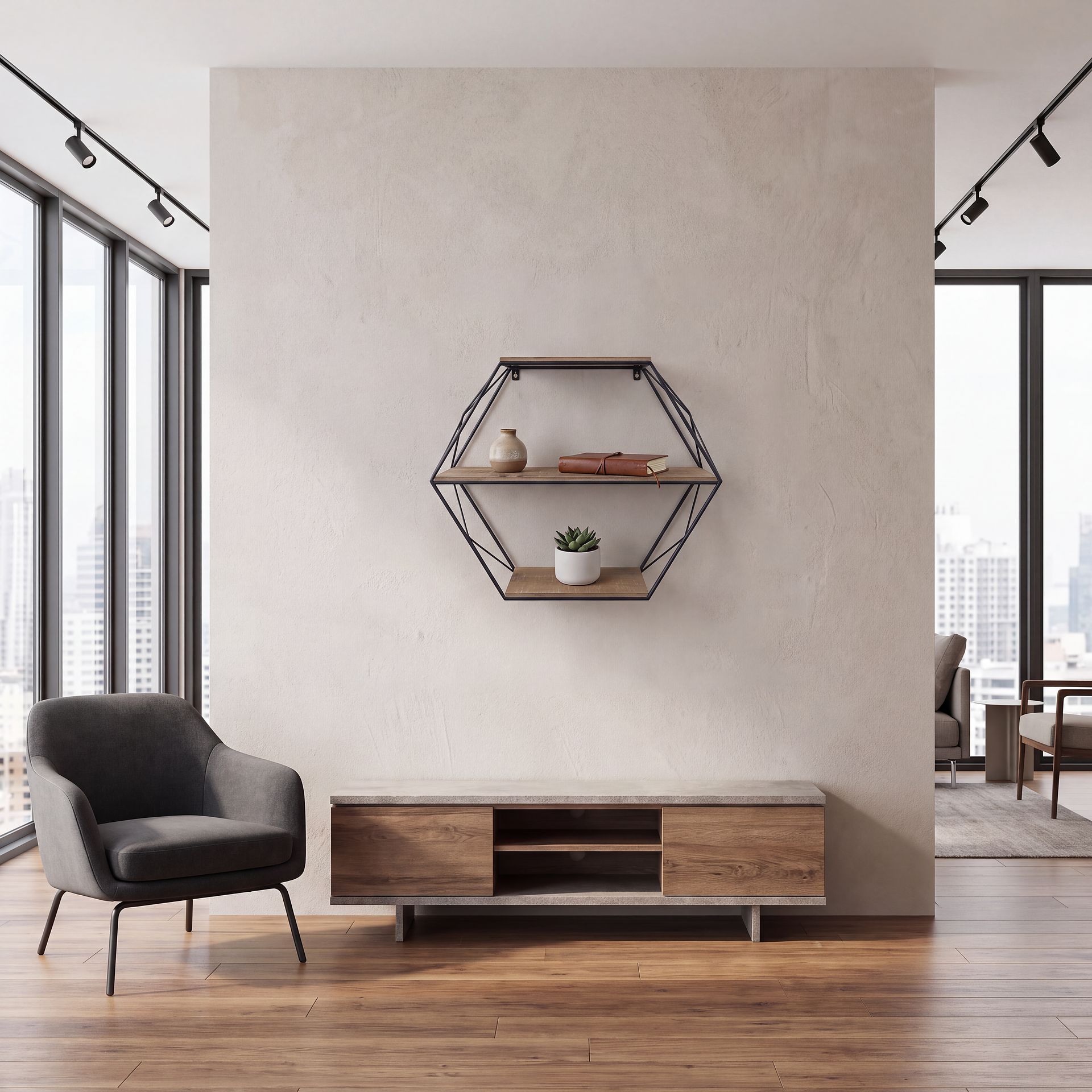 Pirola Brown Wall Shelf - Image 2