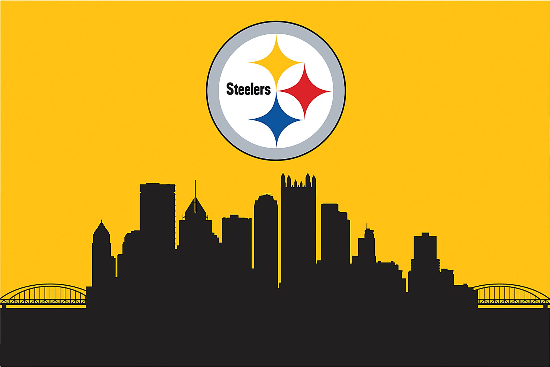 Pittsburgh Steelers 2' x 3' Machine Washable Rug - Image 1
