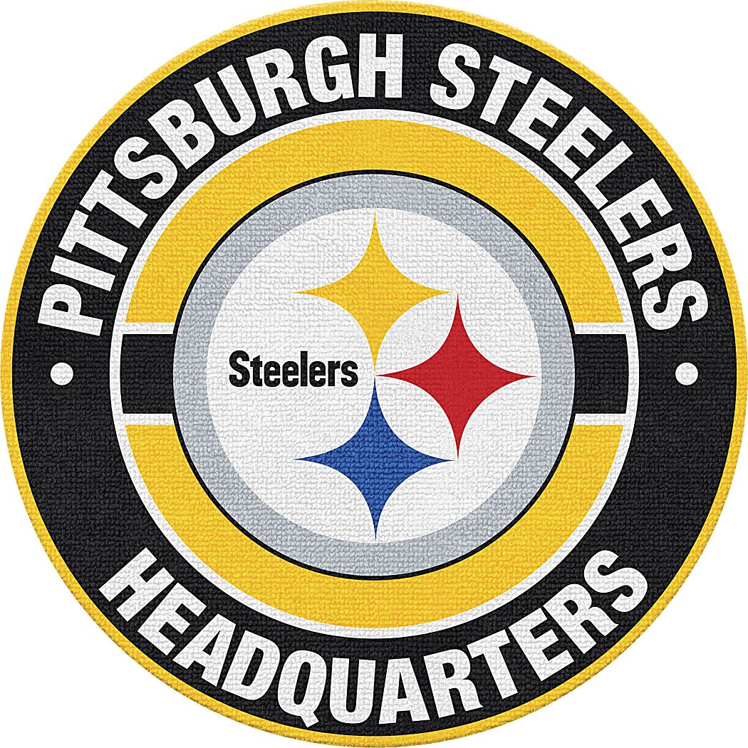 Pittsburgh Steelers Black 5' Round Headquarters Rug