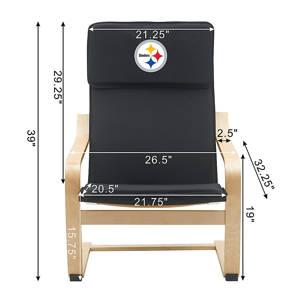 Pittsburgh Steelers Black Accent Chair - Thumbnail 3