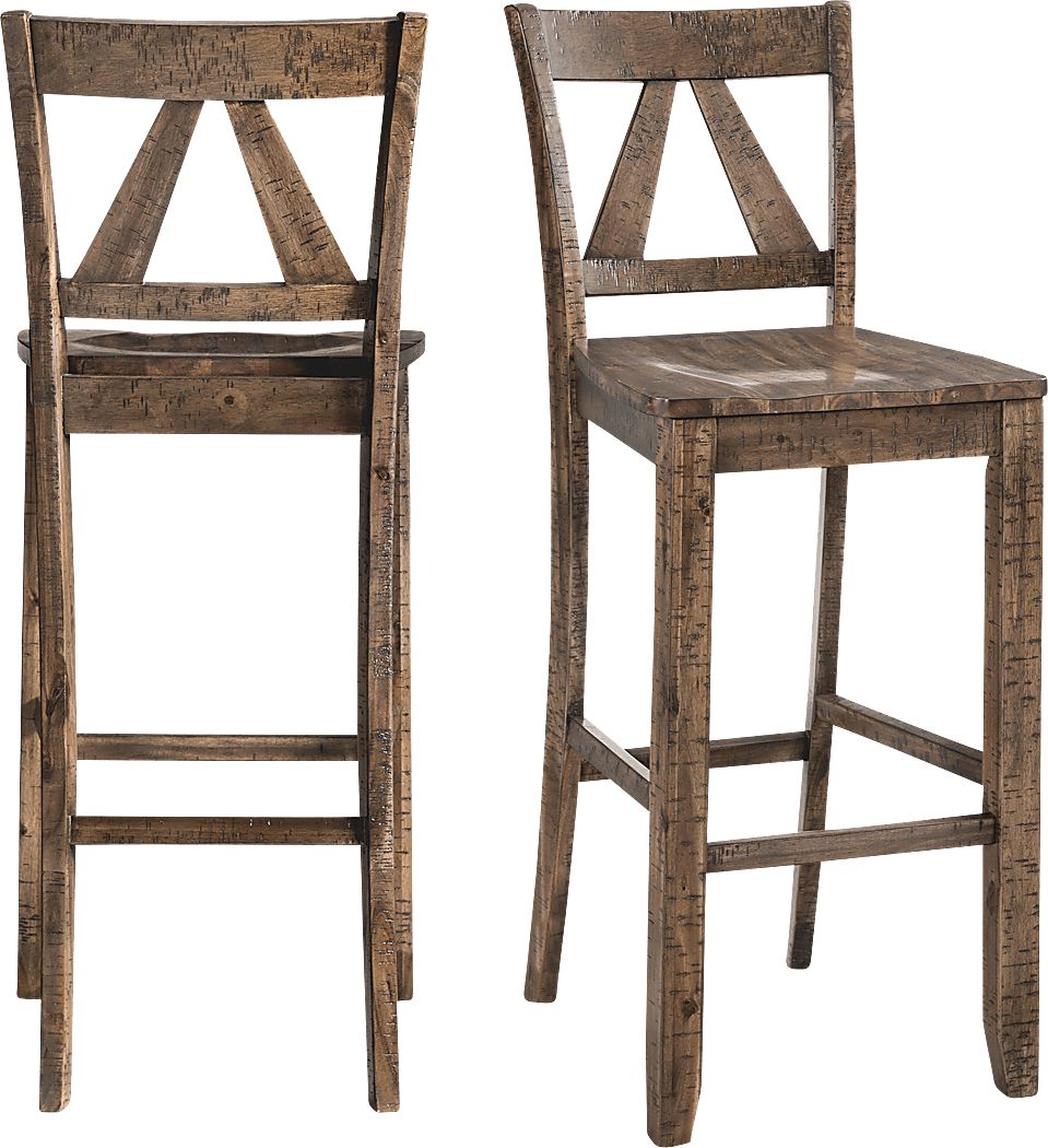 Pixystem Walnut Barstool, Set of 2