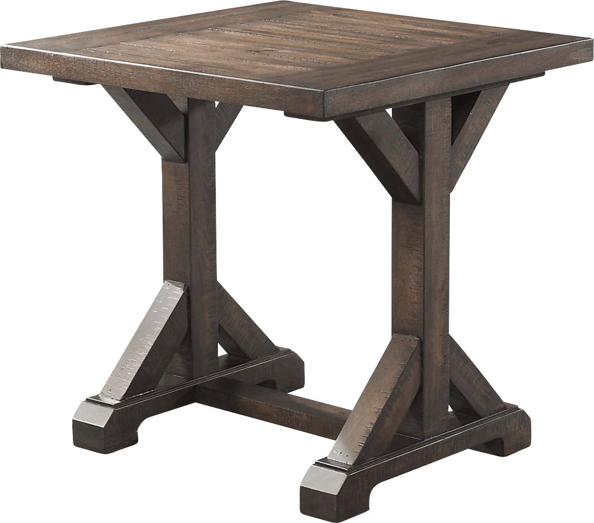 Pixystem Walnut Trestle End Table