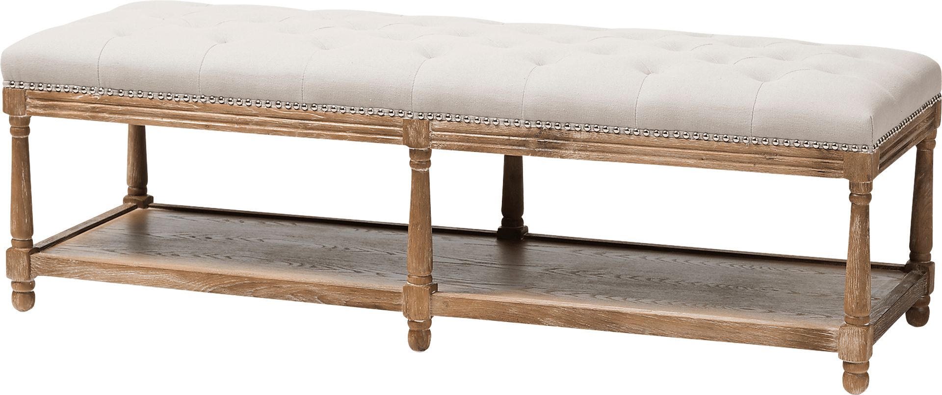 Pixystemsy Beige Accent Bench - Image 1