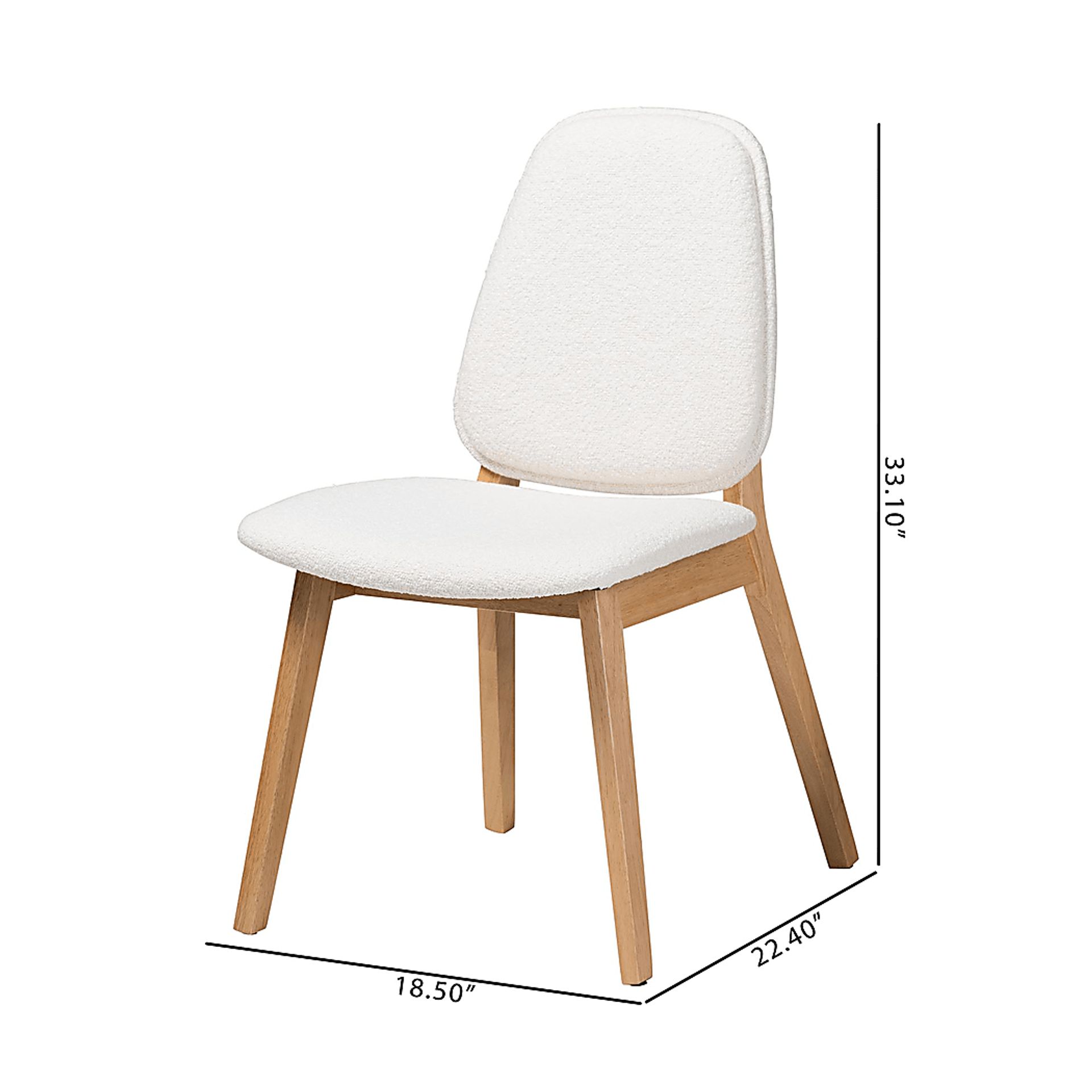 Pixywell White Dining Chair, Set of 2 - Image 3