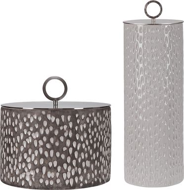 Pizano Gray Containers, Set of 2