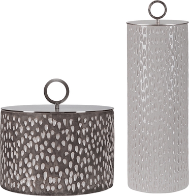 Pizano Gray Containers, Set of 2