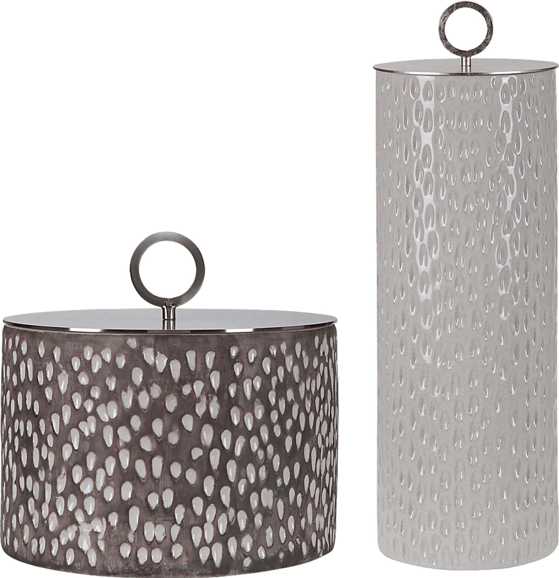Pizano Gray Containers, Set of 2 - Image 1