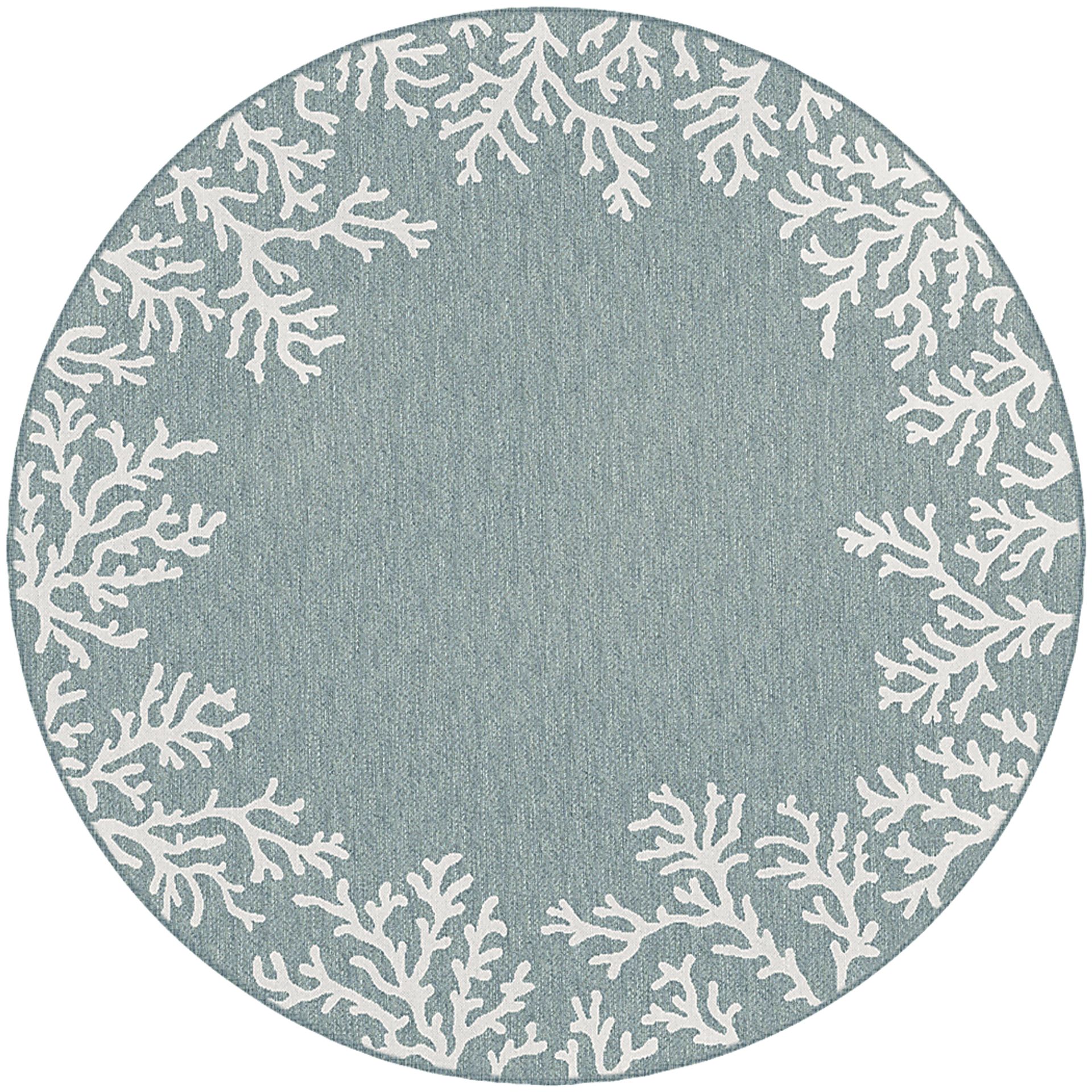 Placida Aqua 7'10 Round Indoor/Outdoor Rug - Image 1