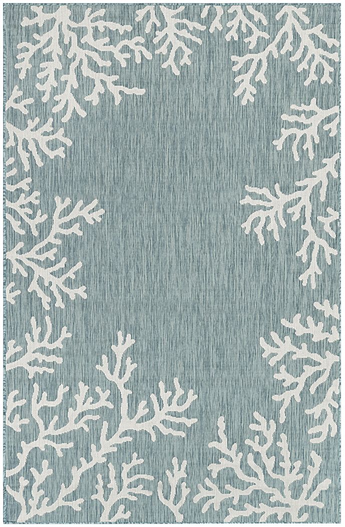 Placida Aqua 7'10 x 9'10 Indoor/Outdoor Rug Rooms To Go