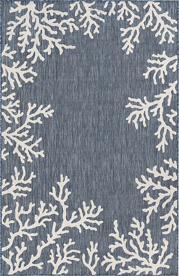 Placida Navy 7'10 x 9'10 Indoor/Outdoor Rug