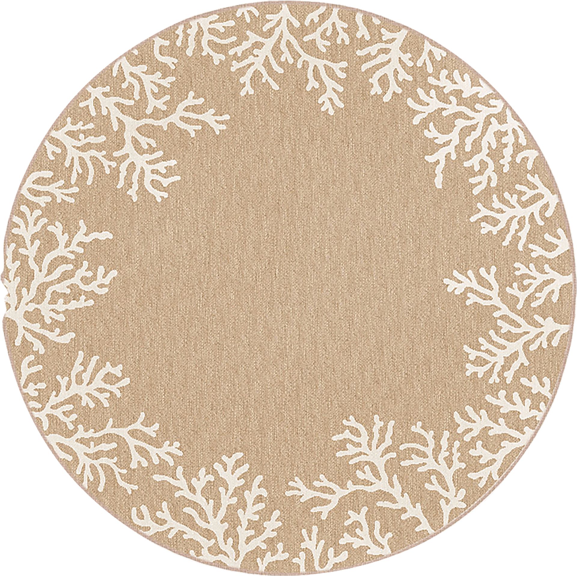 Placida Sand 7'10 Round Indoor/Outdoor Rug - Image 1