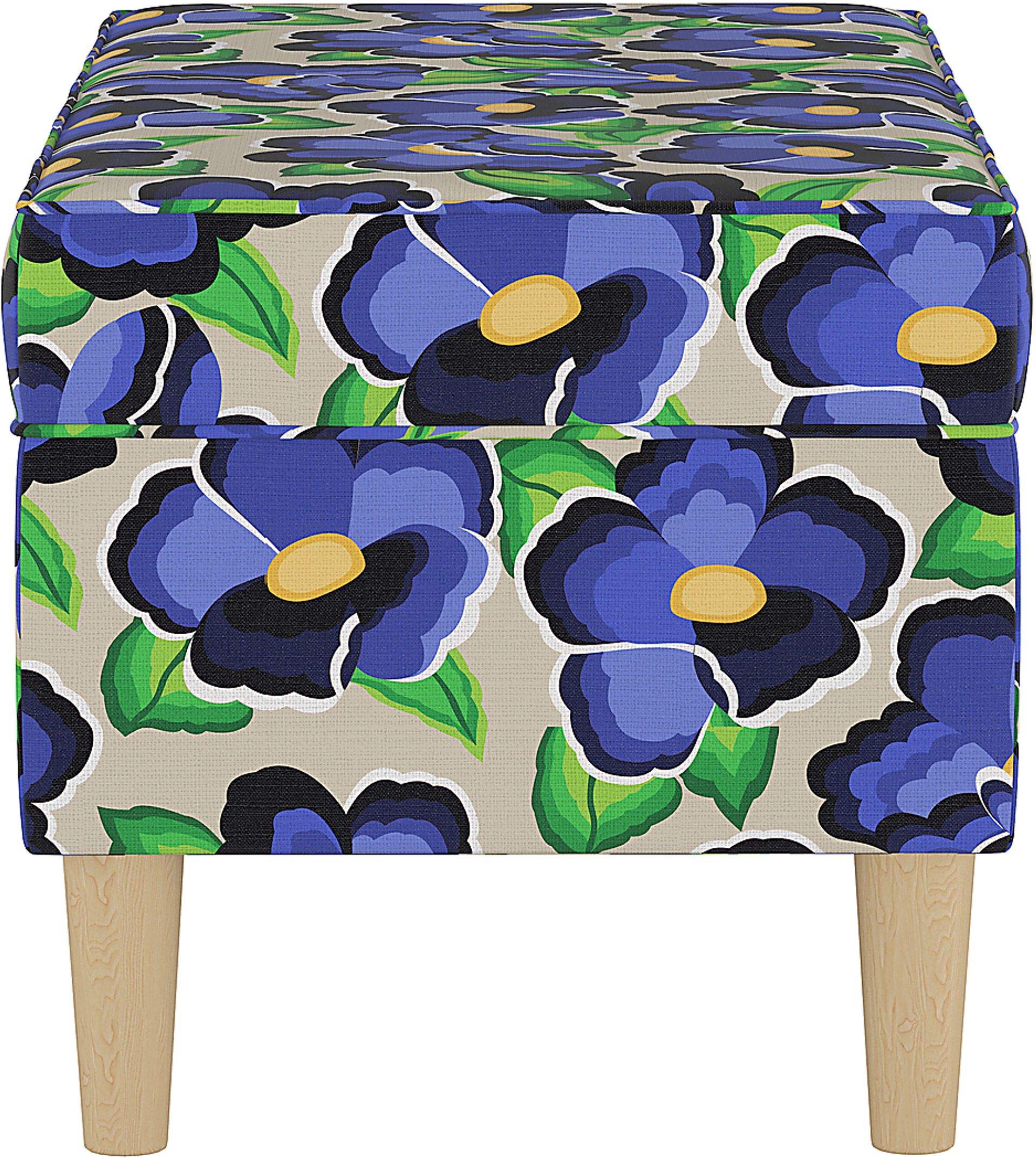 Pladson II Dark Blue Storage Bench - Image 3
