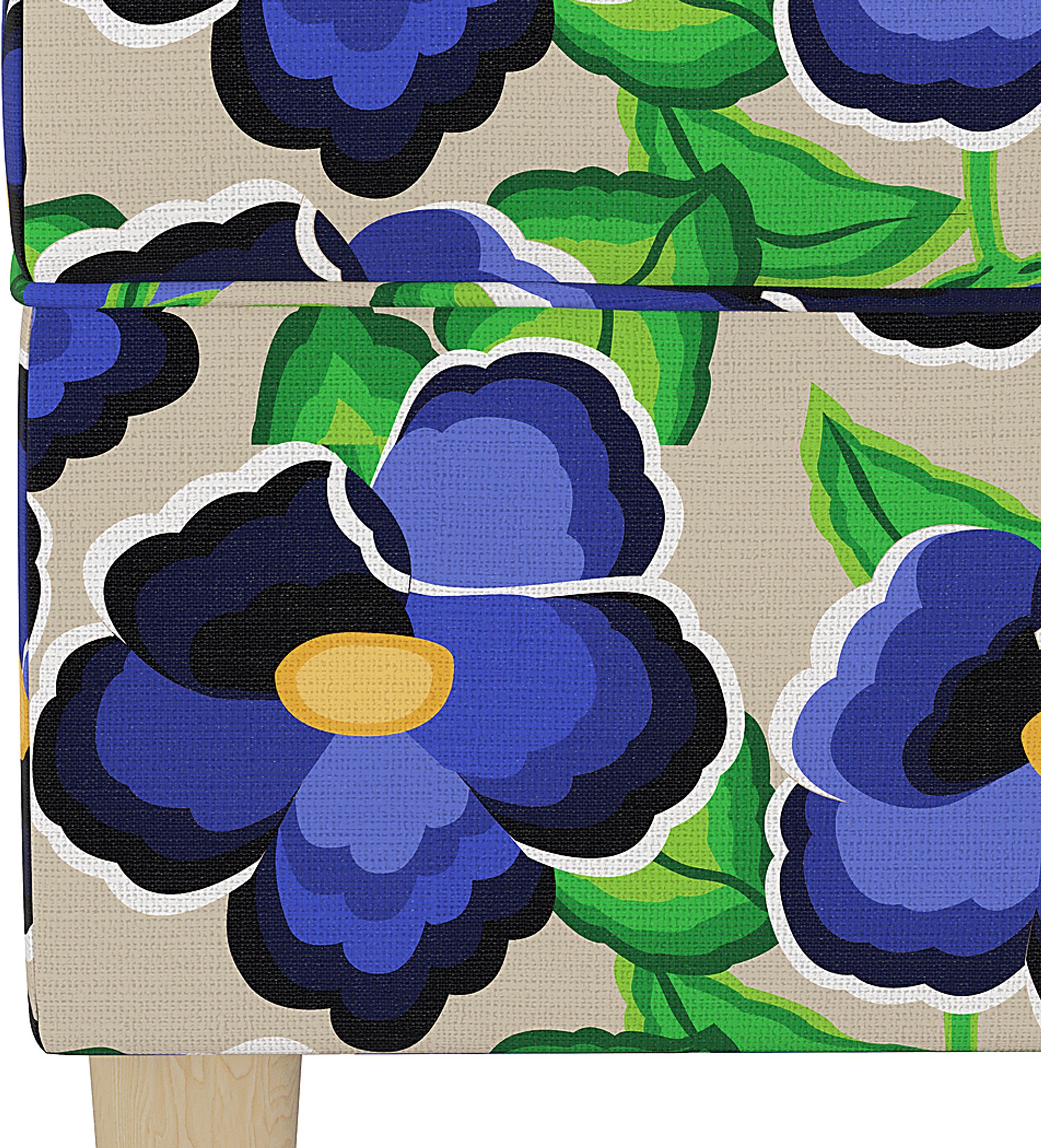Pladson II Dark Blue Storage Bench - Image 4