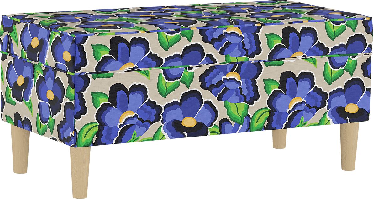 Pladson II Dark Blue Storage Bench Rooms To Go