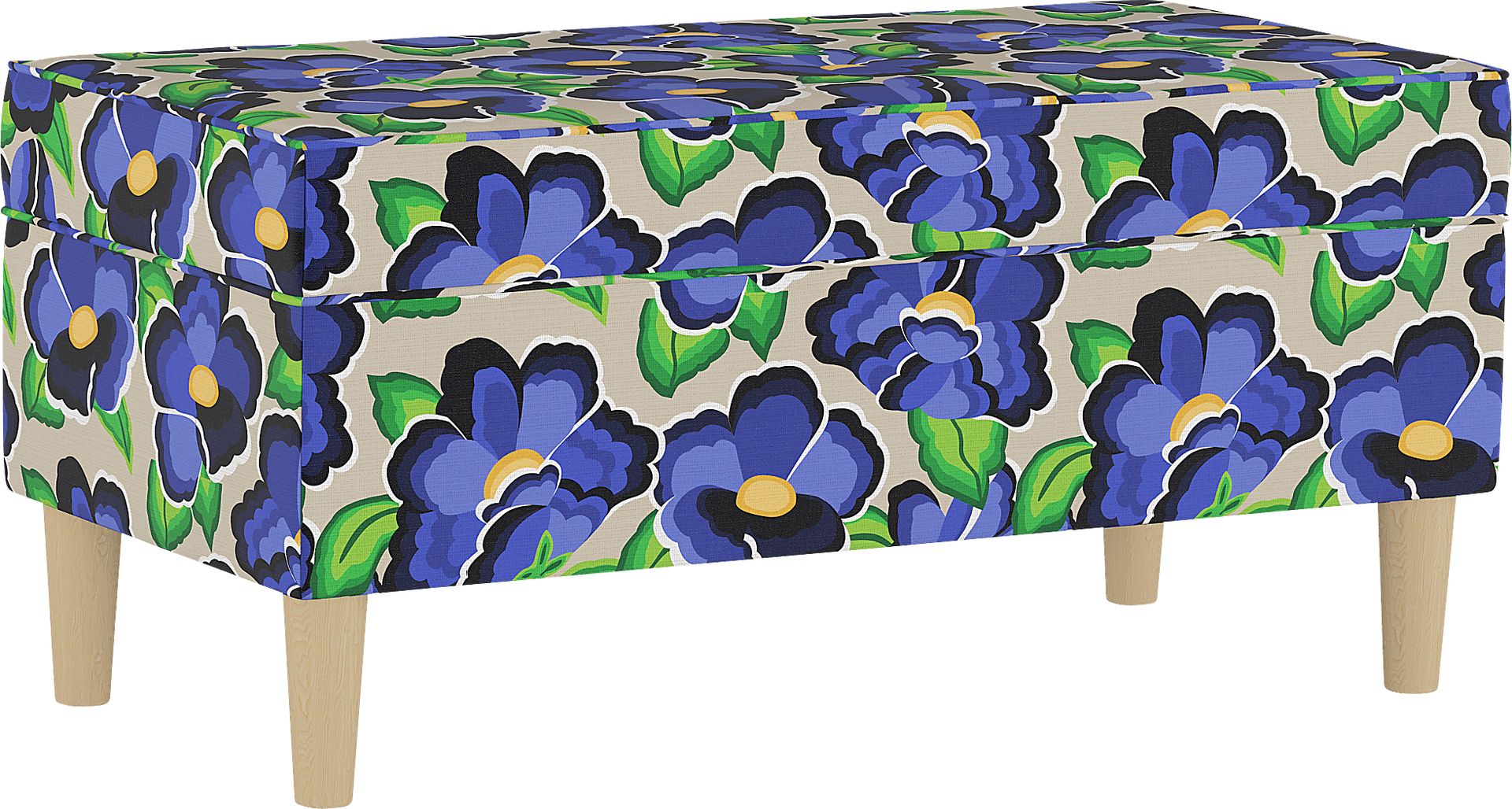 Pladson II Dark Blue Storage Bench - Image 1