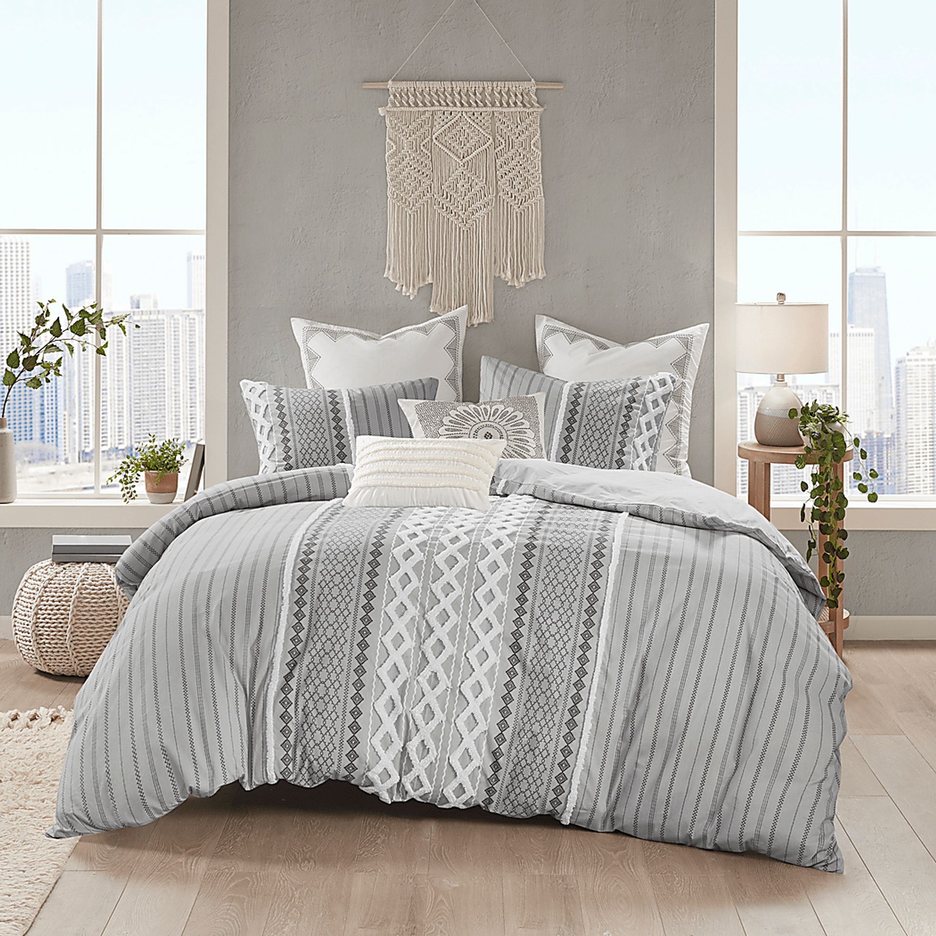 Plaen Gray 3 Pc Full/Queen Comforter Set - Image 2