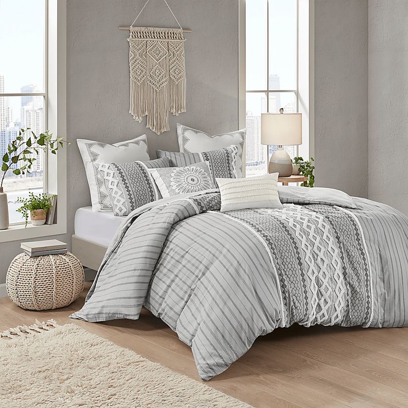 Plaen Gray 3 Pc Full/Queen Comforter Set