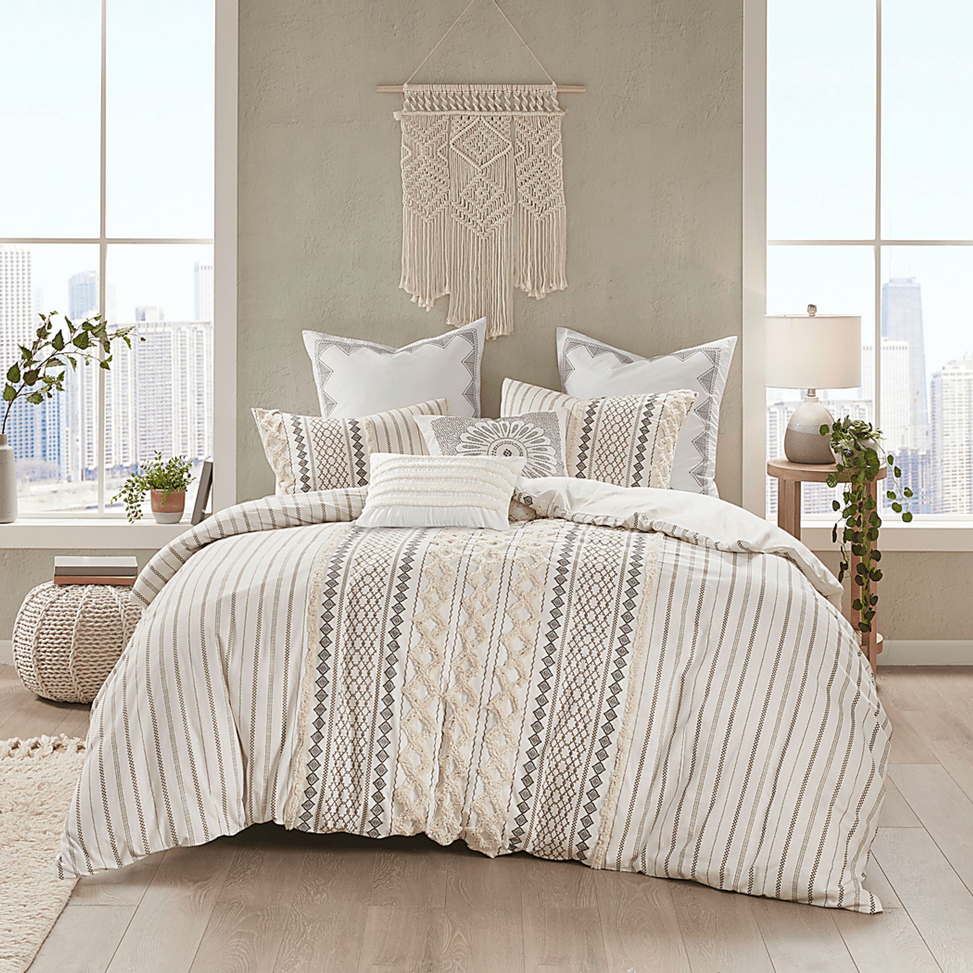 Plaen Ivory 3 Pc King/California King Duvet Set - Image 3