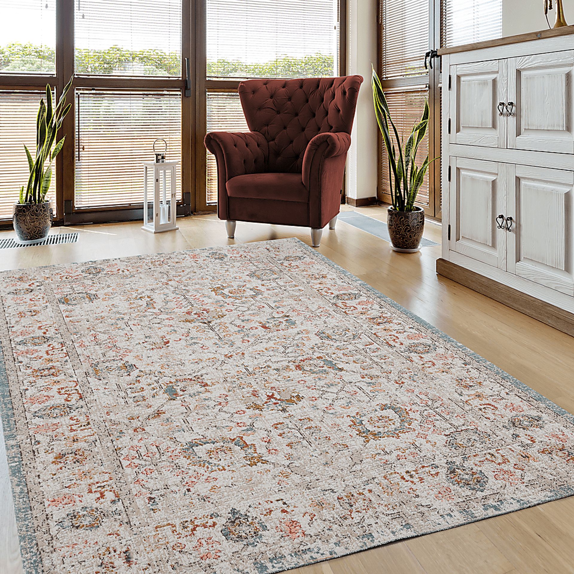 Plaibrun Beige 7'9 x 9'9 Indoor/Outdoor Rug - Image 3