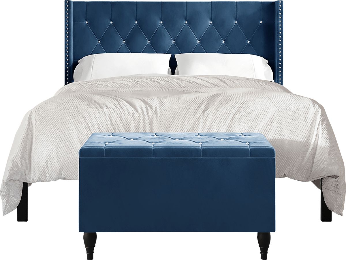 Plaisend Navy Colors King Bed | Rooms to Go