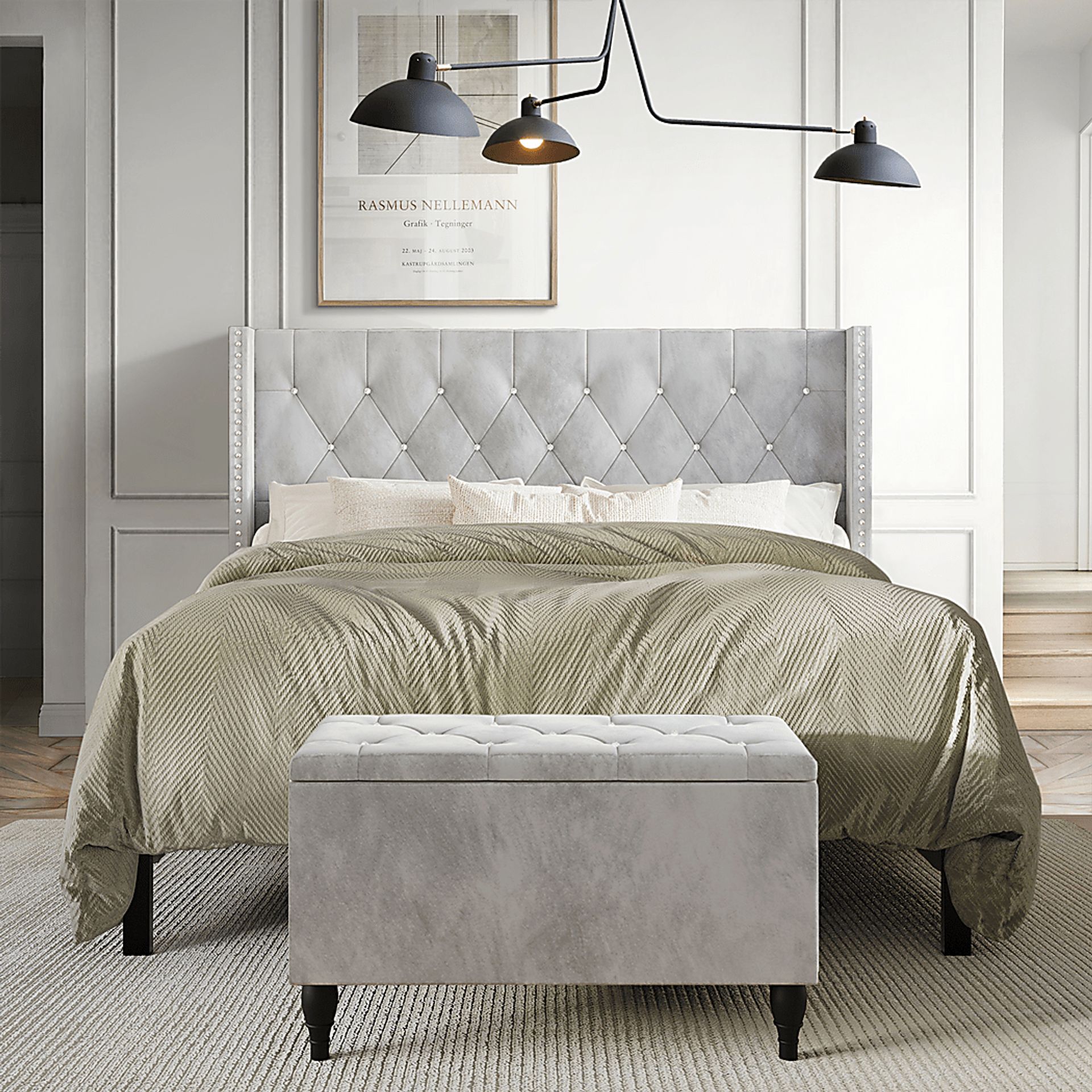 Plaisend Gray King Bed - Image 2