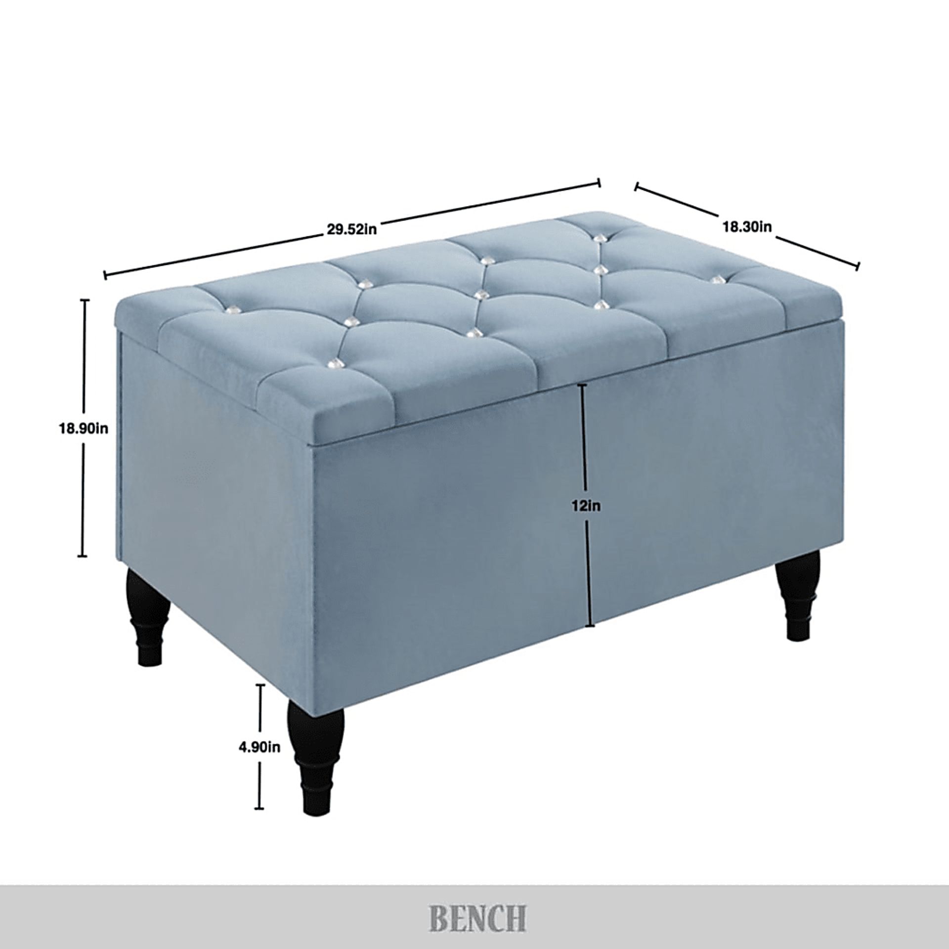 Plaisend Light Blue Full Bed - Image 3