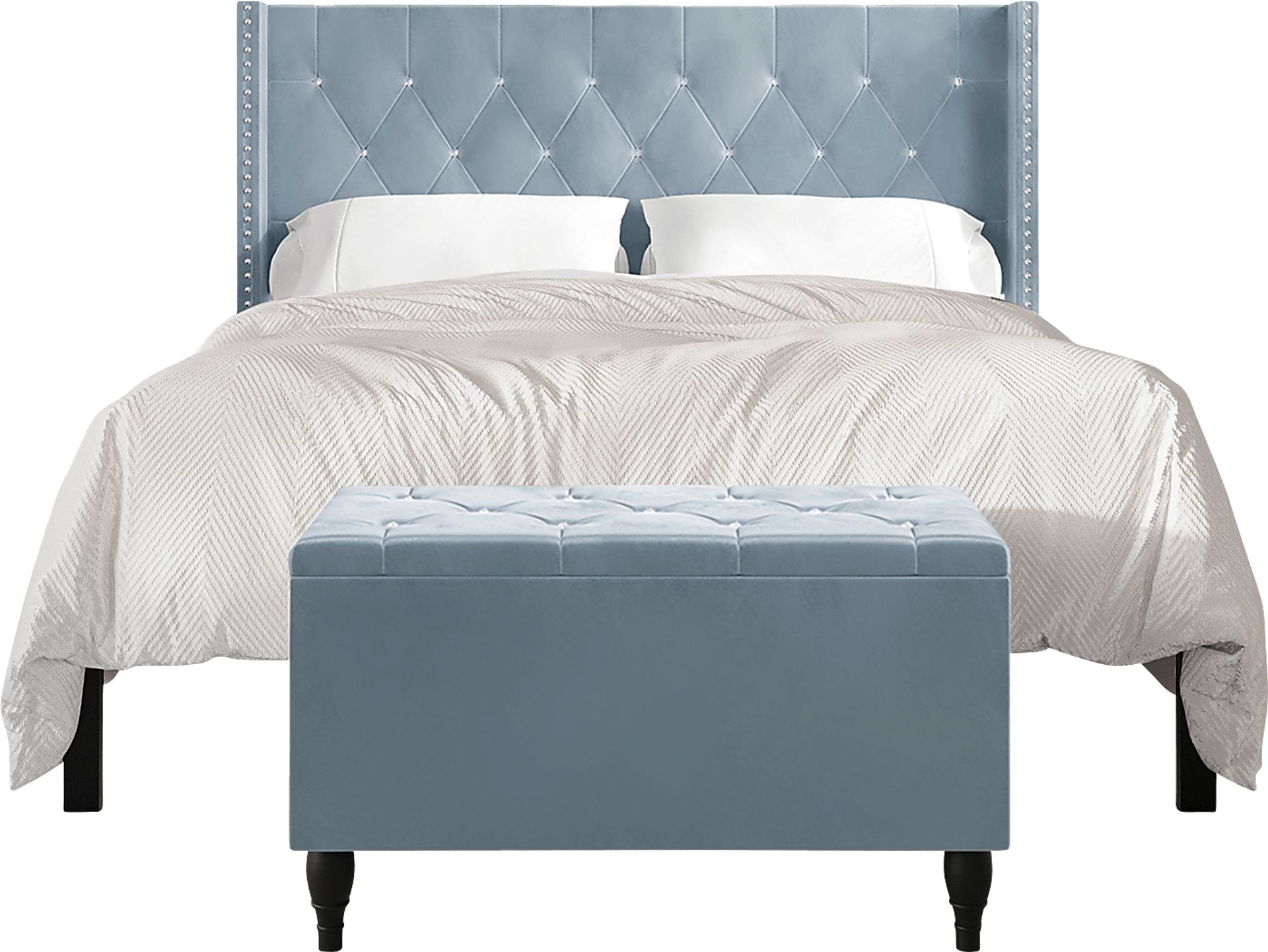 Plaisend Light Blue Full Bed - Image 8