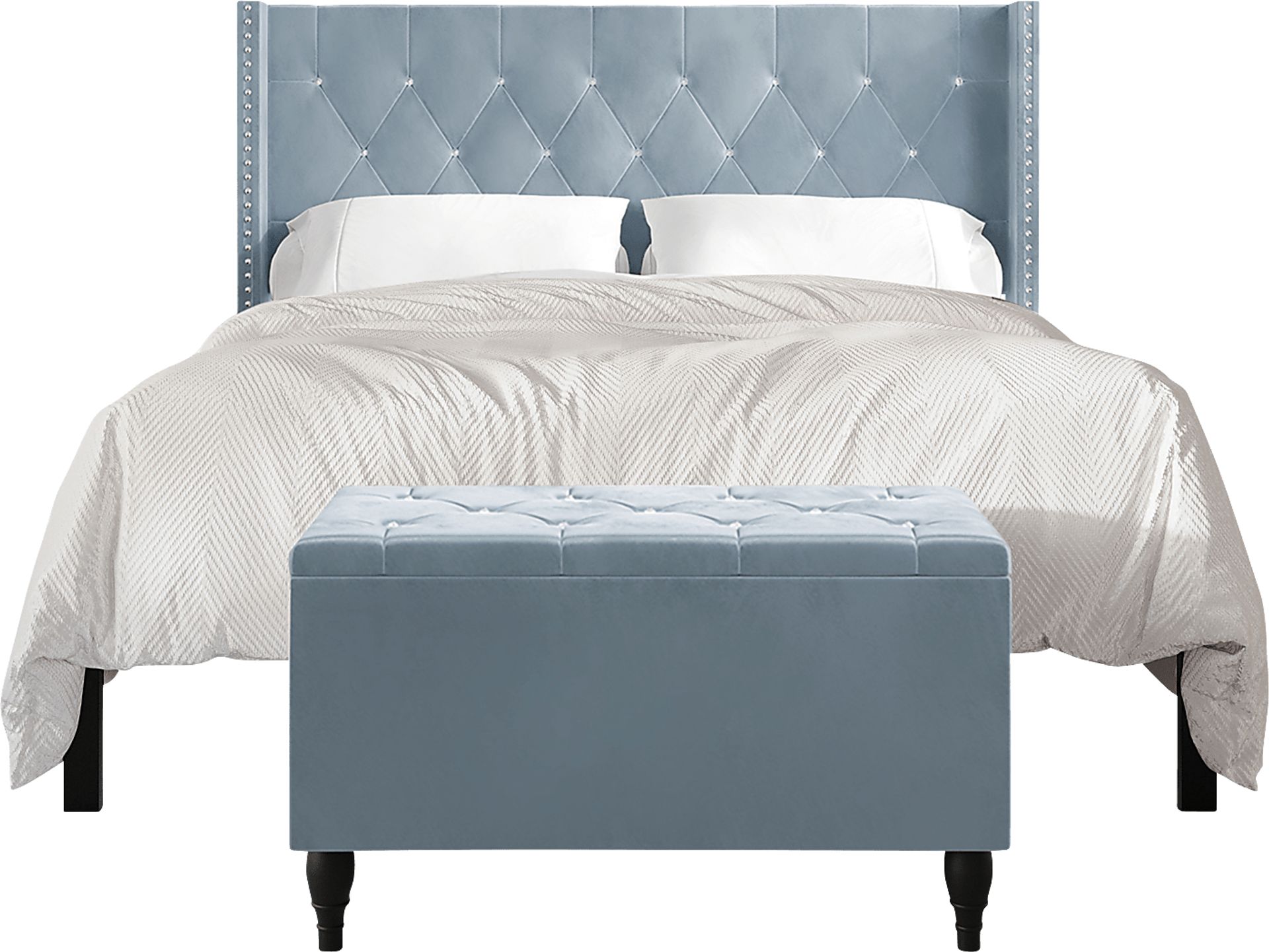 Plaisend Light Blue King Bed - Image 8