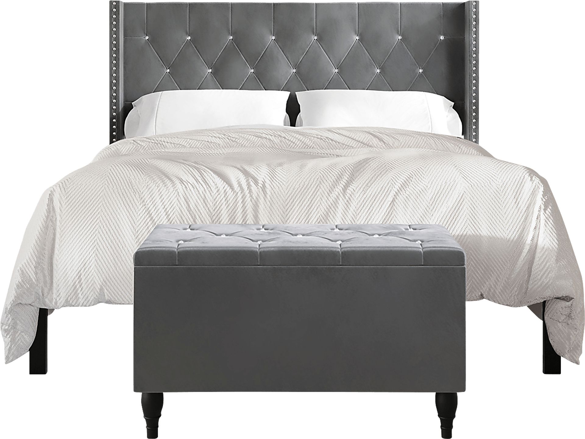 Plaisend Light Gray King Bed - Image 4