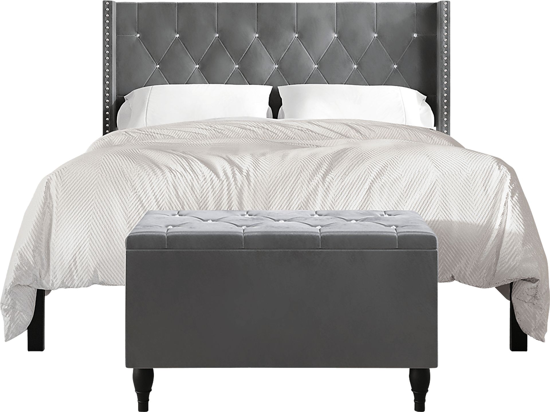 Plaisend Light Gray Queen Bed - Image 3