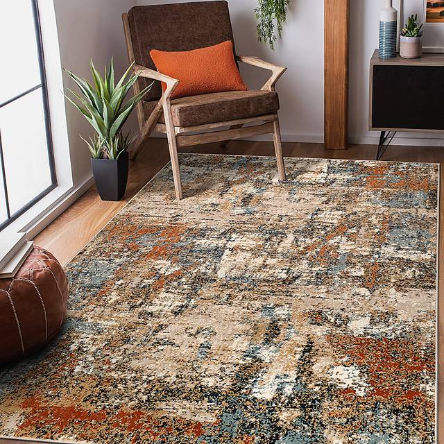 Plaiwich Orange 7'7 x 9'9 Rug - Thumbnail - Image 2