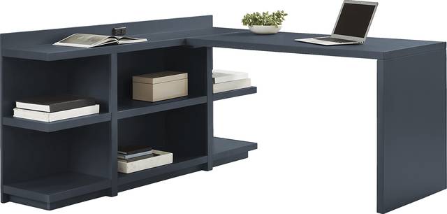 Planefield Blue 2 Pc Desk and Open Credenza - Thumbnail - Image 1
