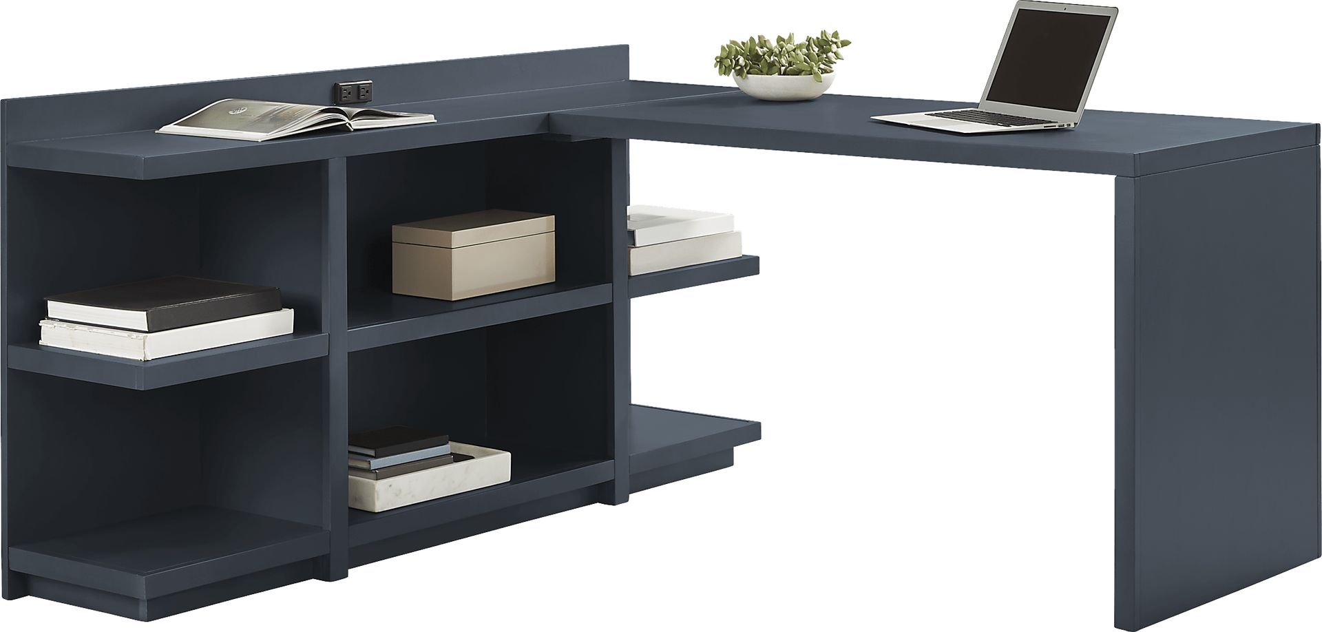 Planefield Blue 2 Pc Desk and Open Credenza - Image 1