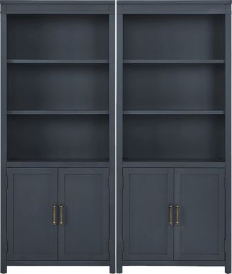 Planefield Blue 2 Pc Door Bookcase Set