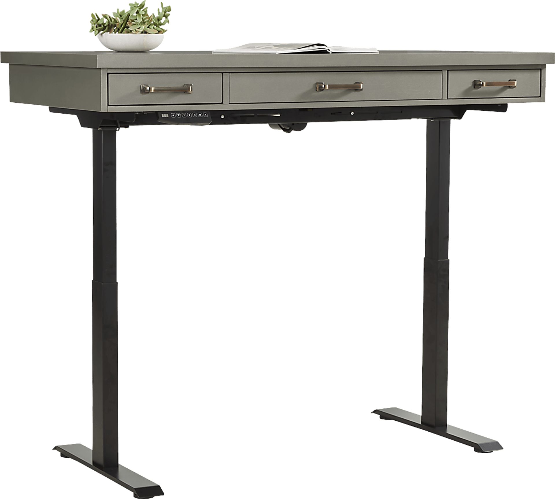 Planefield Gray 2 Pc Adjustable Desk - Image 3