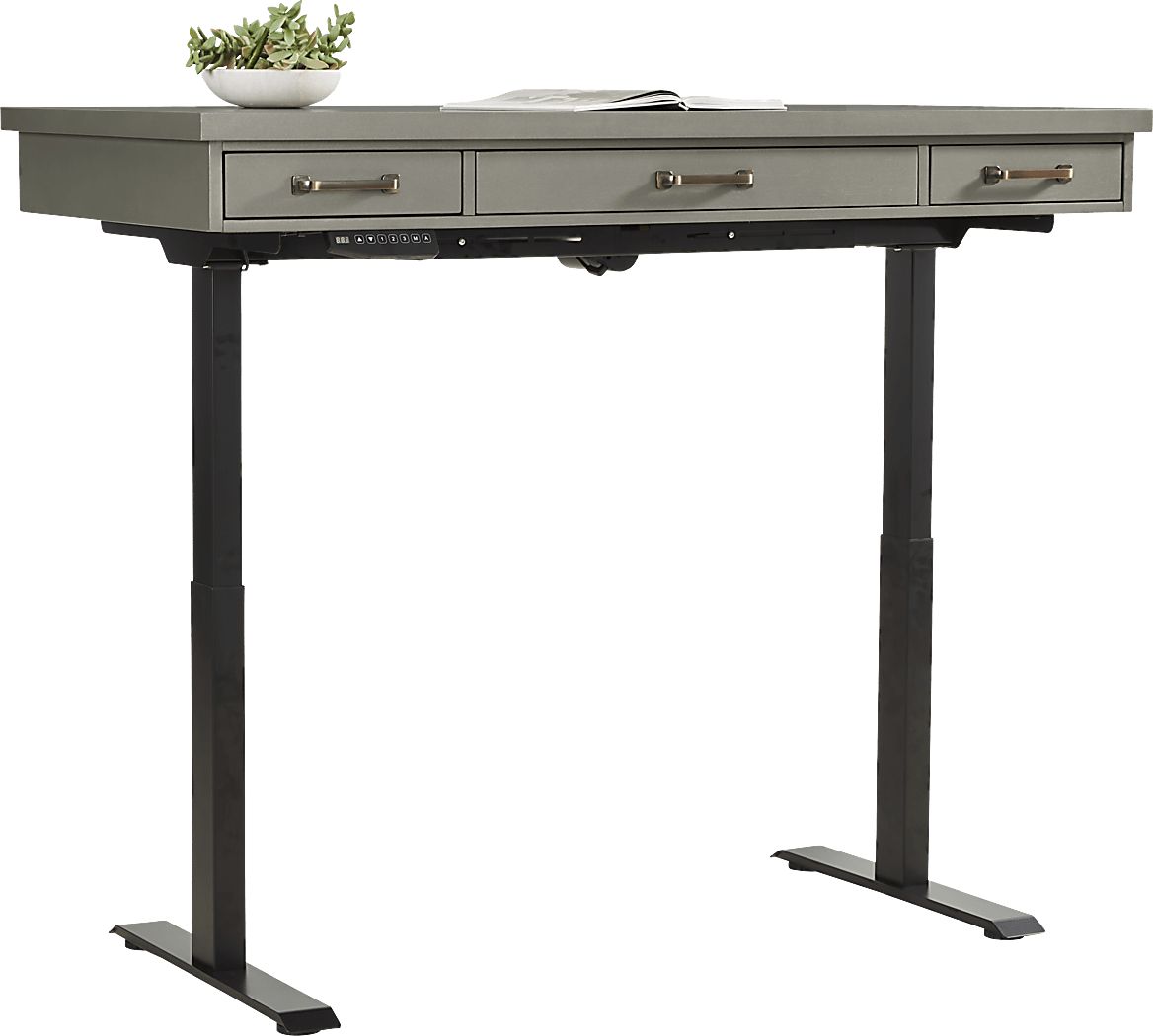 Planefield Gray 2 Pc Adjustable Desk - Thumbnail 2
