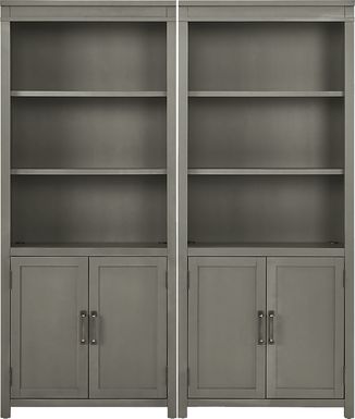 Planefield Gray 2 Pc Door Bookcase Set