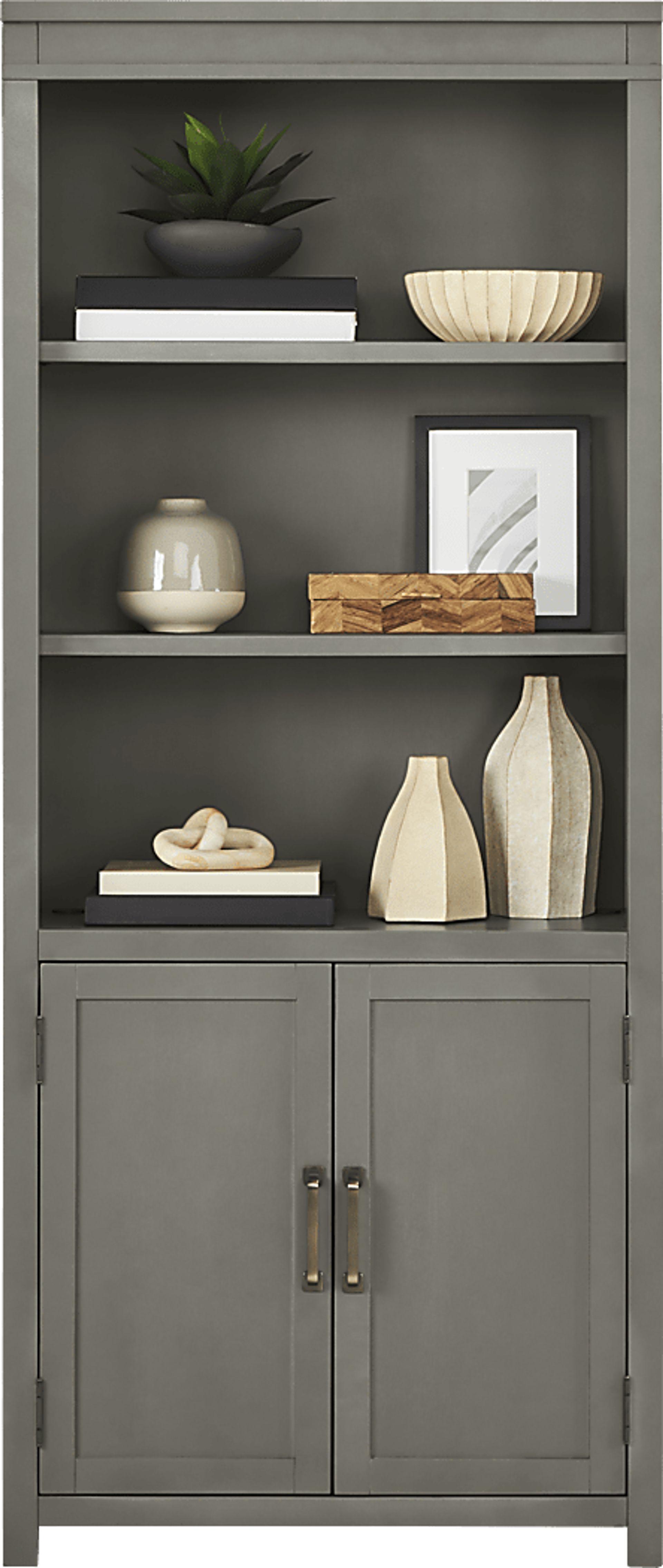 Planefield Gray Door Bookcase - Image 2
