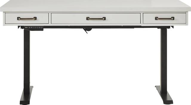Planefield White 2 Pc Adjustable Desk - Thumbnail - Image 1