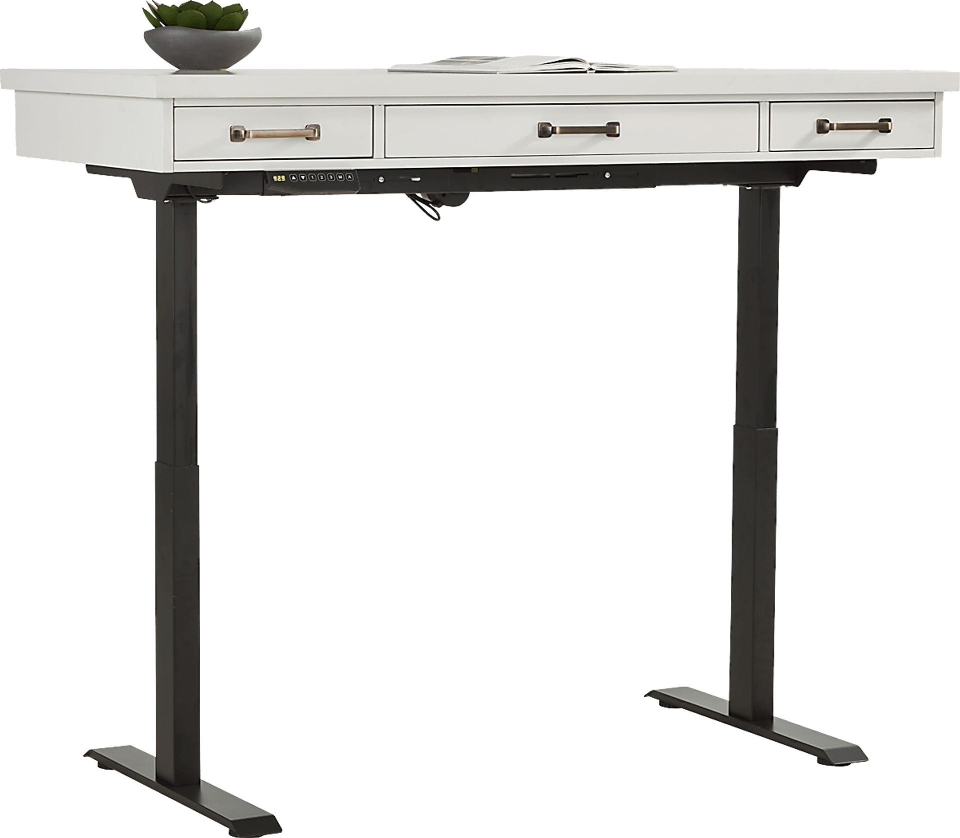 Planefield White 2 Pc Adjustable Desk - Image 2