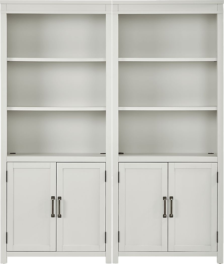 Planefield White 2 Pc Door Bookcase Set