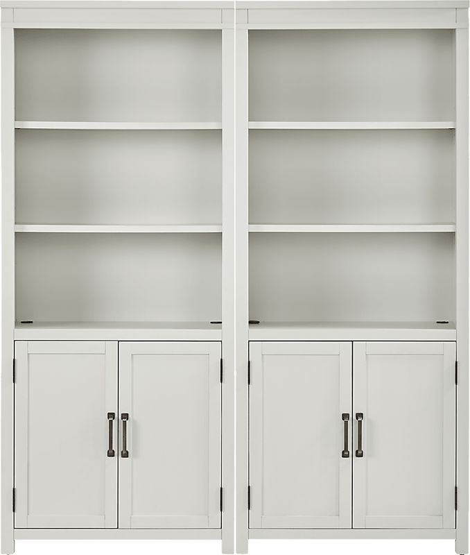 Planefield White 2 Pc Door Bookcase Set