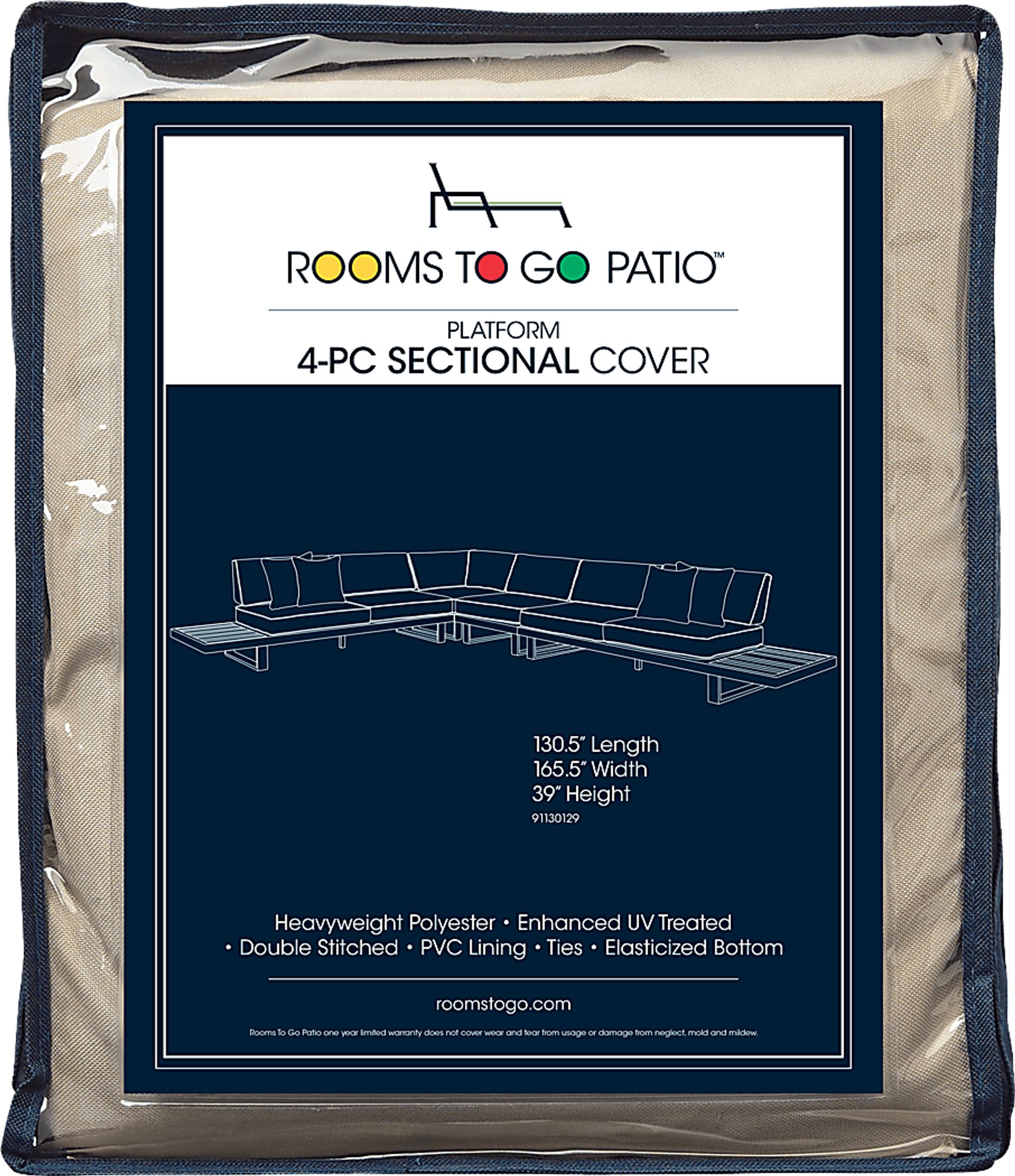 Platform 4 Pc Patio Sectional Cover - Image 1