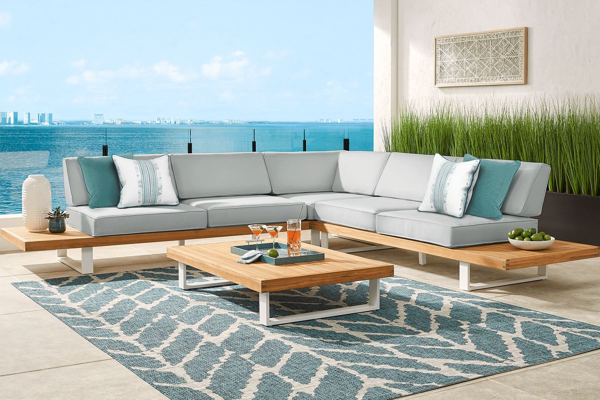 Teak outdoor store sectional sofa