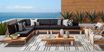 Platform Teak 4 Pc Outdoor Sectional with Charcoal Cushions